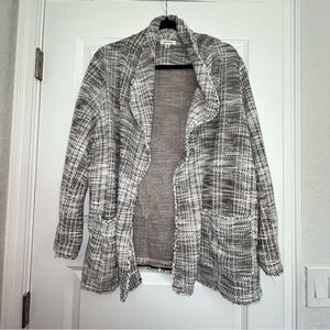 Max Studio Tweed Open Front Sweater Jacket